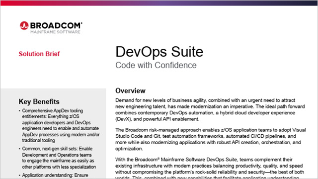 Broadcom Mainframe DevOps Suite